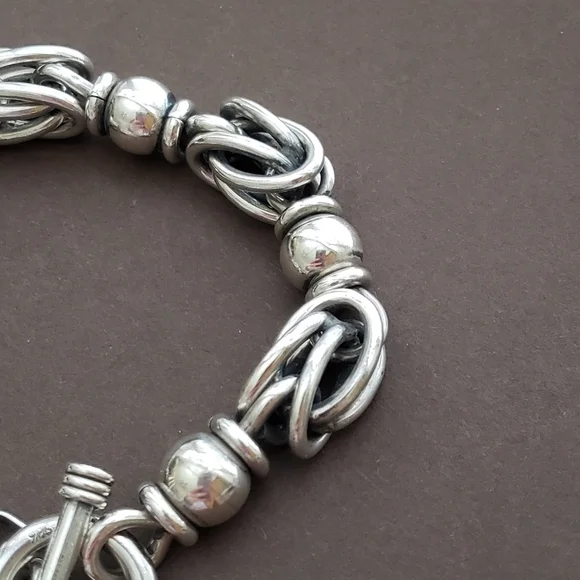 FLASH SALE! Silpada Rare Sterling Silver Byzantine Toggle Vintage Bracelet B0204 - Picture 5 of 15